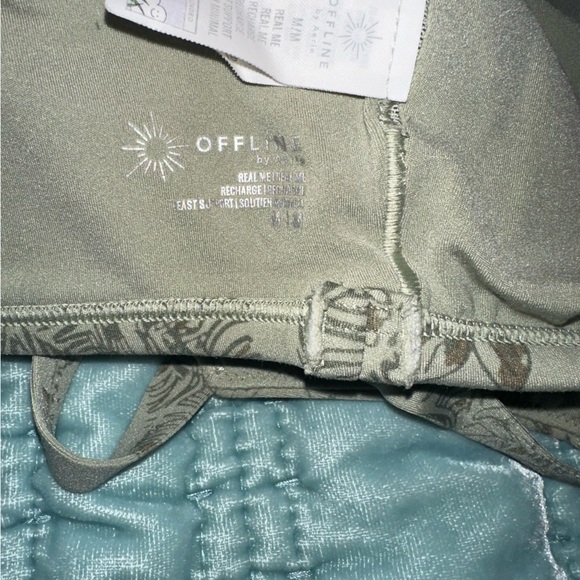 Aerie Floral Print Bralette - Cream and Gray - Picture 2 of 2